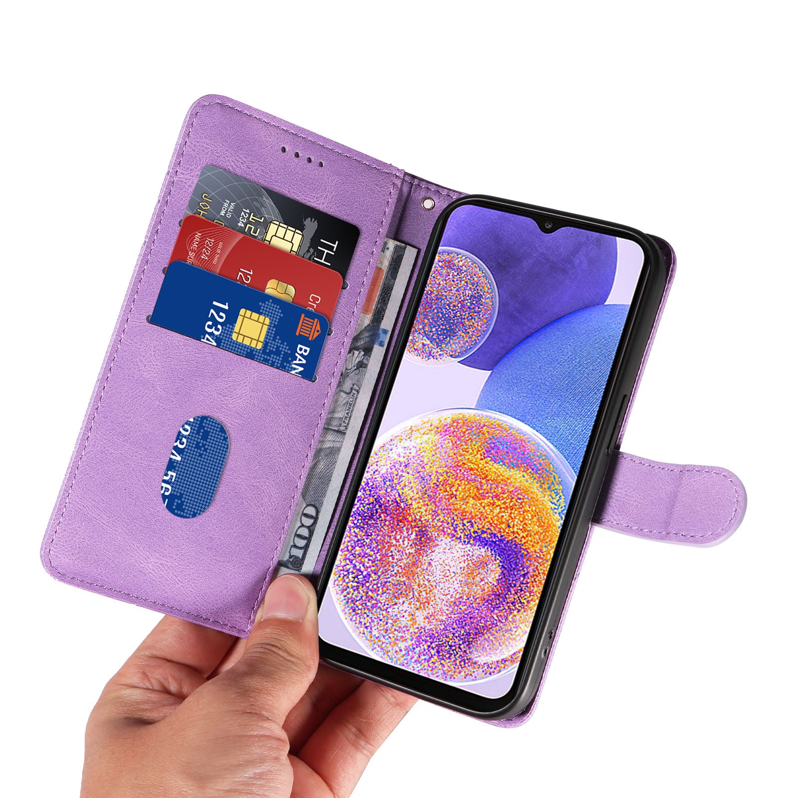For Samsung Galaxy A23 4G A23 5G (Global Version) F23 5G M23 5G PU Leather Phone Cover Wallet Imprinted Curved Line Stand Case For Samsung Galaxy A23 4G A23 5G (Global Version) F23 5G M23 5G PU Leather Phone Cover Wallet Imprinted Curved Line Stand Case